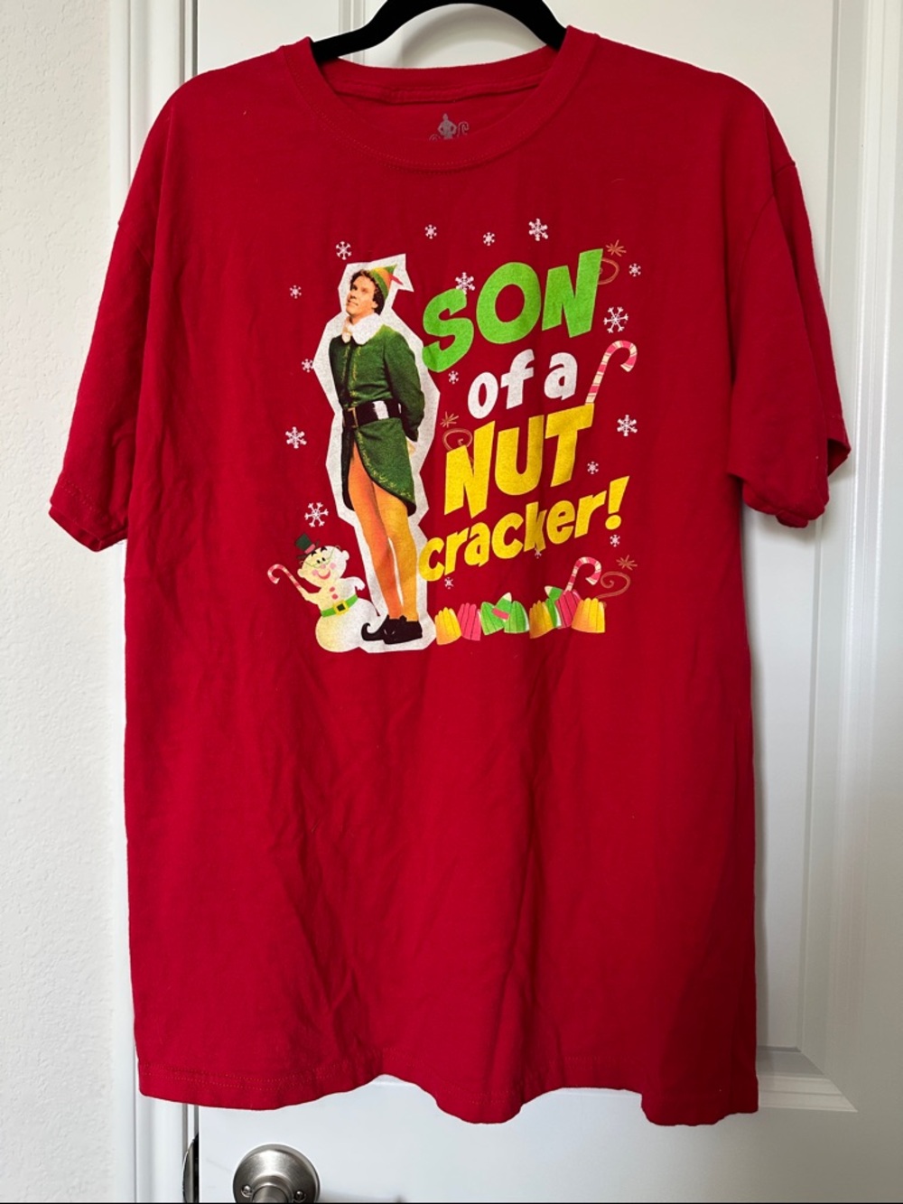ELF Son of a Nutcracker Red Graphic Logo Tee